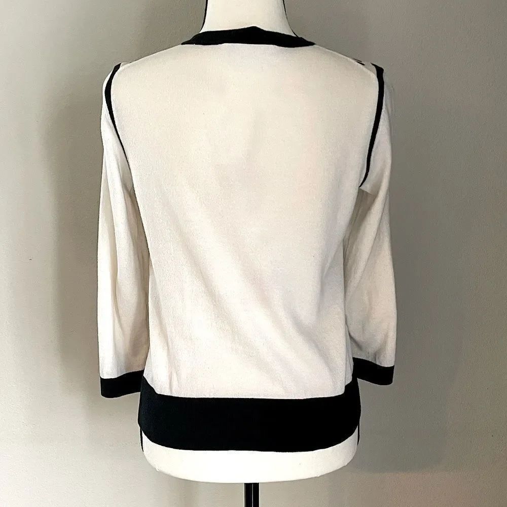 NWOT! Ann Taylor LOFT Black and Cream Cardigan. Size Small. - Picture 2 of 4